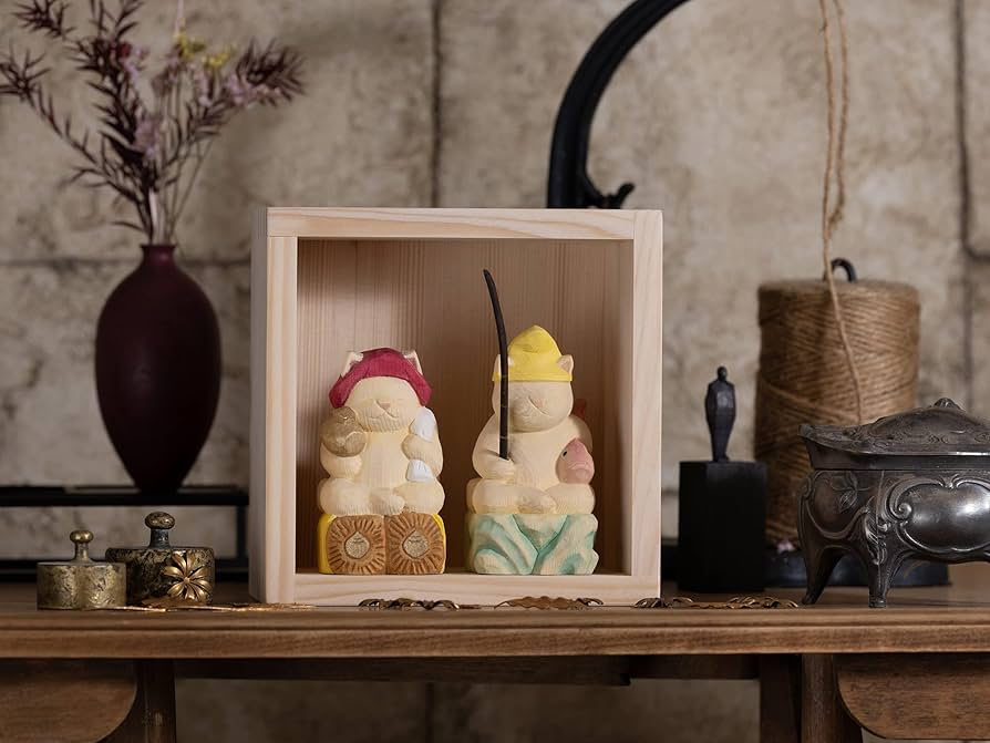 大黒さま恵比寿さま 招き猫 。お得な2点セット！！お値下可能です Amazon.co.jp: 猫buddha 桝入り恵比寿 大黒天セット 仏屋さかい